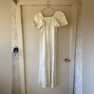 1960’s Filipinana Terno Angel Sleeve Embroidered Dress